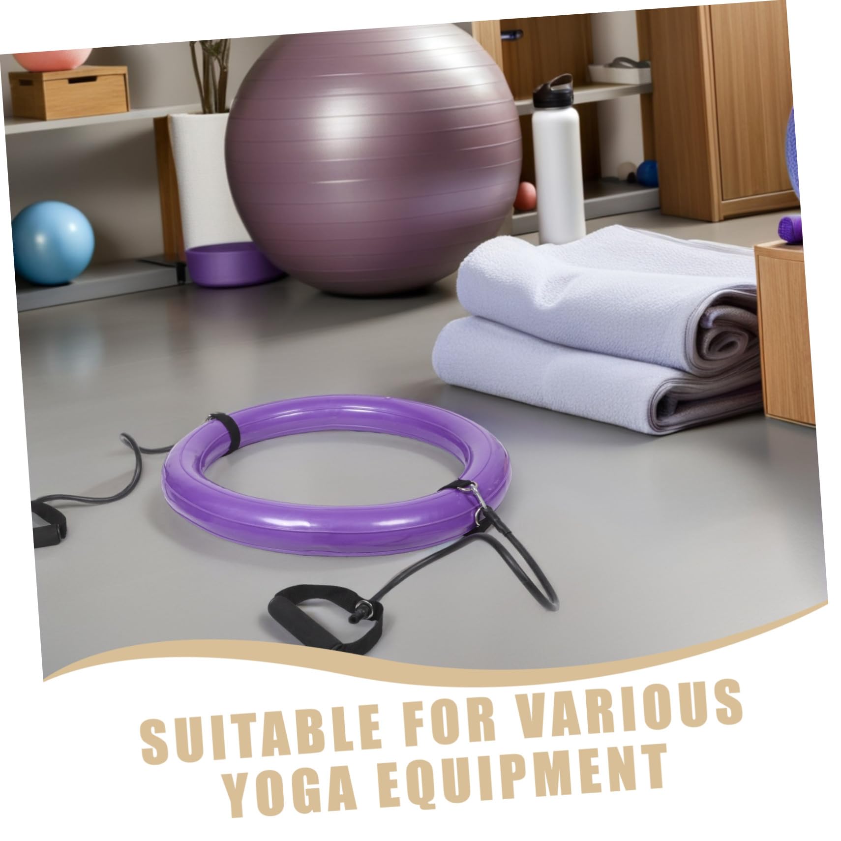 TOYANDONA Base per Palla da Yoga 60cm in PVC Porpora con Maniglia | Anello Stabilizzante Spesso, Supporto Fisso per Allenamento Core, Uso Domestico e Attività All'aperto