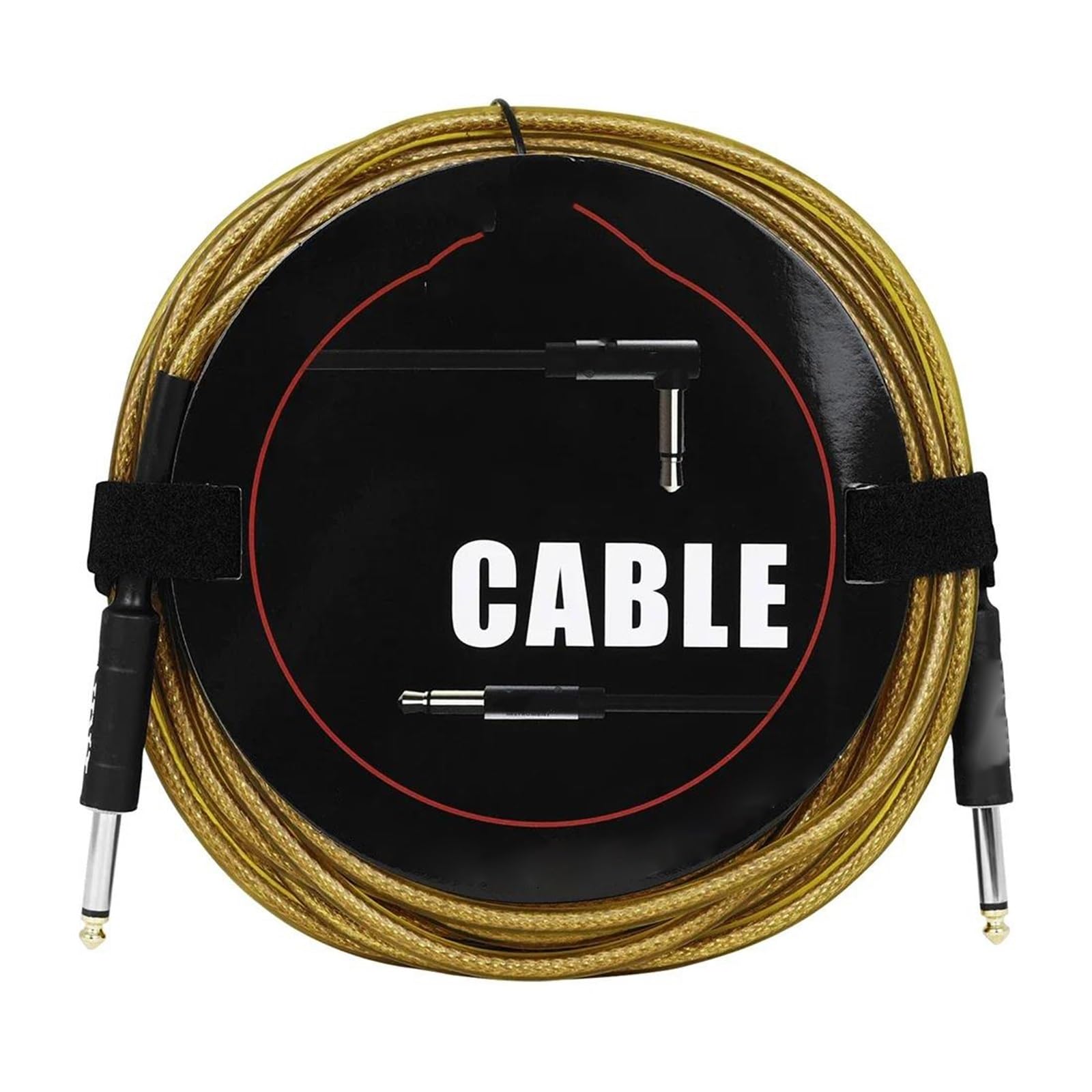 Kabel Do Gitary Linia Przyłączeniowa Kabla Gitarowego Basowego 6,35 MM Podwójny Prosty Wzmacniacz Transmisyjny 10 M Trwały(Yellow)