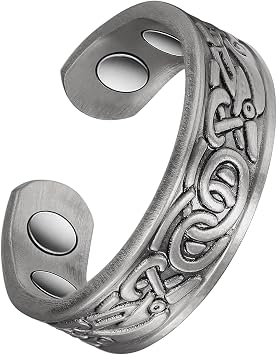 EnerCoppeX Pure Copper Ring for Men, Lymphatic Drainage Adjustable Magnetic Ring, 3500 Gauss Magnet Type-E