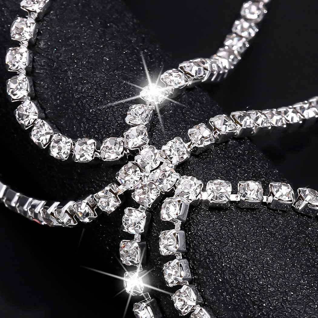 Crystal Layered Head Chain Rhinestone Head Jewelry Sparkly Fashion Headbands Chain for Women