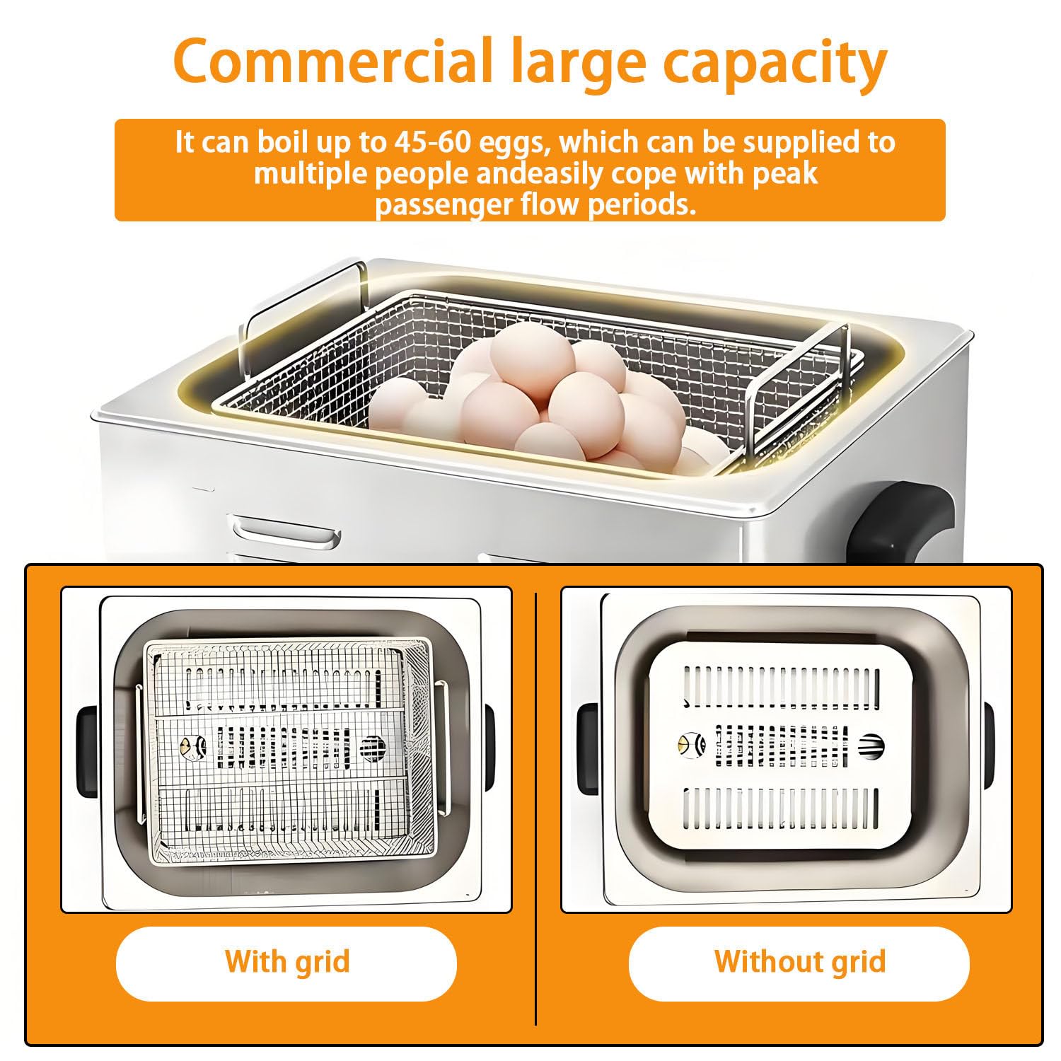 Hervidor de Huevos eléctrico de Acero Inoxidable de 2600 W, para Huevos Estilo «Aguas Termales» Ricos en nutrientes y Huevos pasados ​​por Agua de Textura Sedosa. withoutgrid