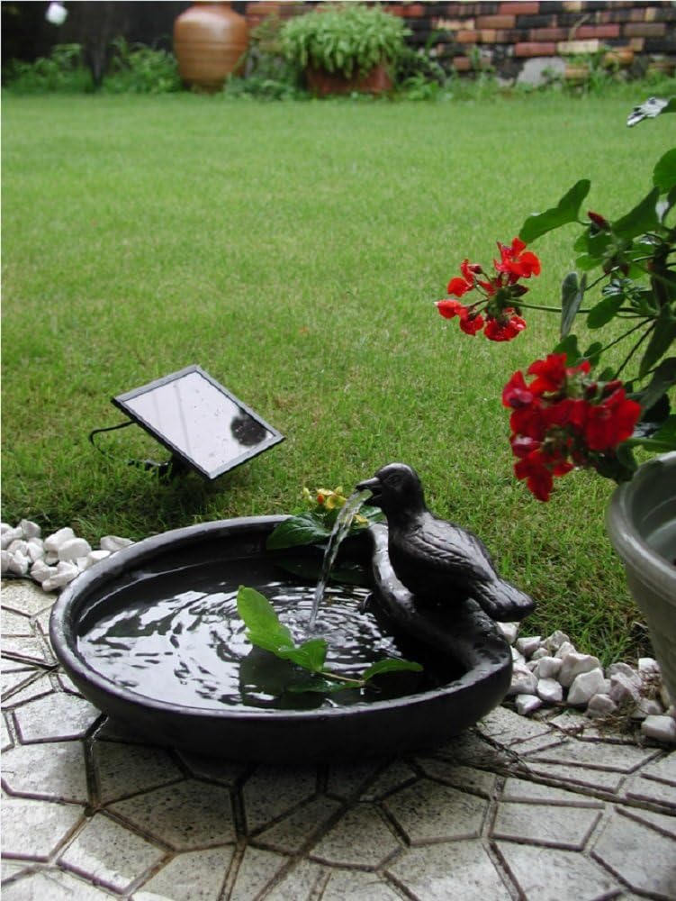 Smart Solar Solar Bird Bath, Gray