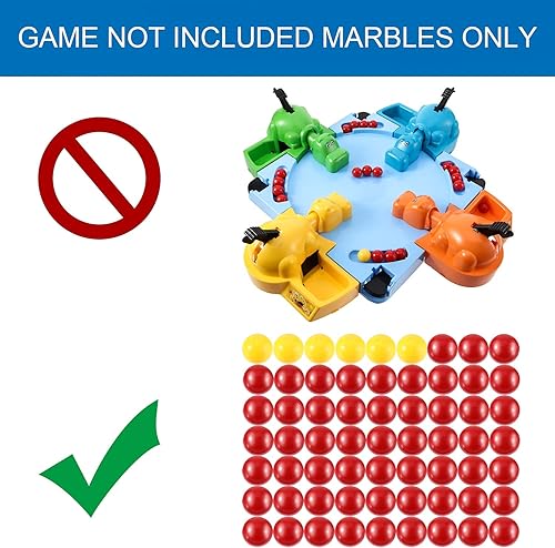 Miniatura 2 de Gejoy Juego de 63 canicas de repuesto para juegos, juego de 3 bolas de repuesto compatibles con hipopótamos hambrientos, 57 bolas rojas y 6 amarillas