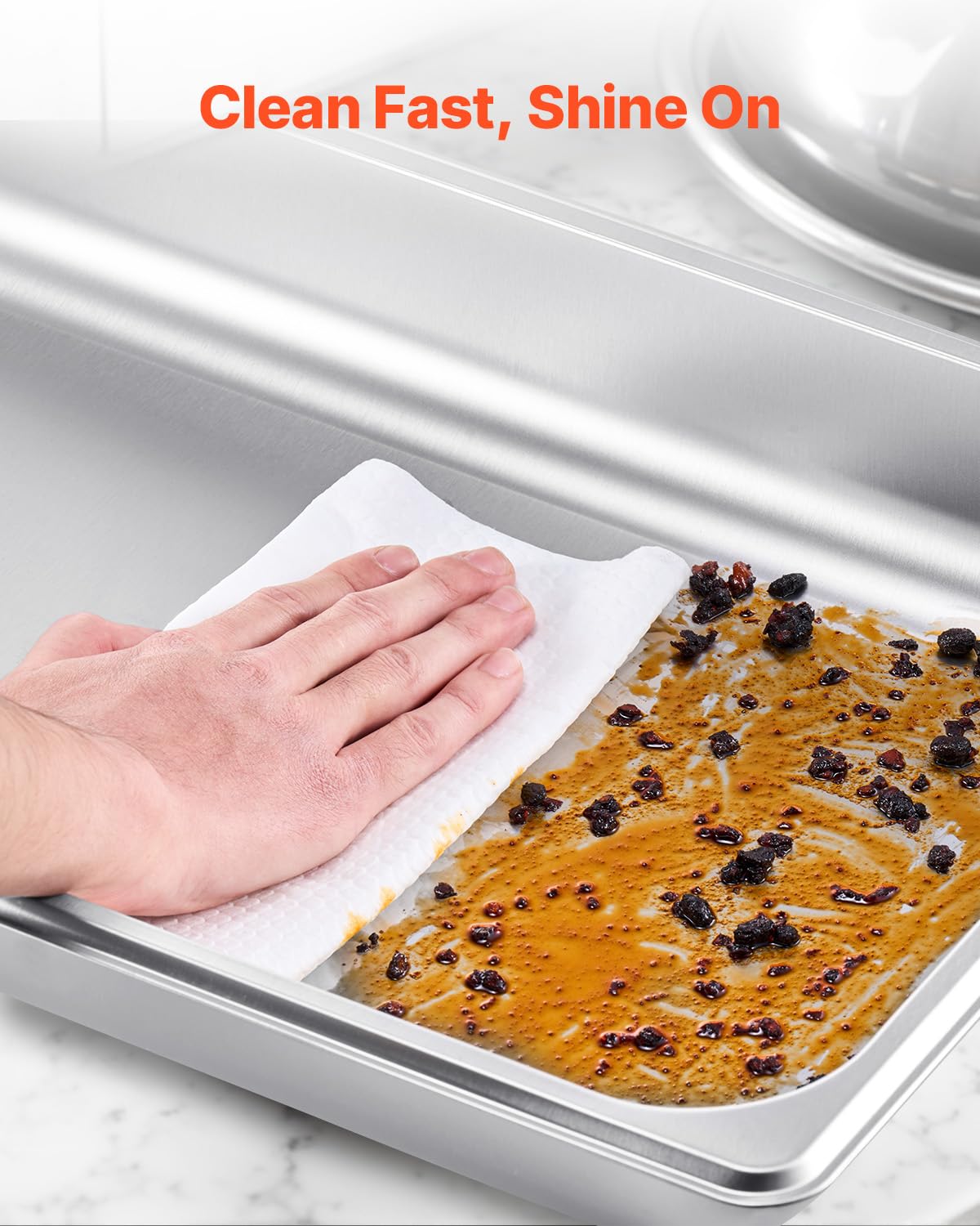 VEVOR Juego de 4 Platos para Calentar Alimentos de Acero Inoxidable con 4 Sartenes Tamaño Completo(7,5 L), Rectangular, para Catering con Tapa, Soporte para Bandeja de Agua y Combustible, Plata