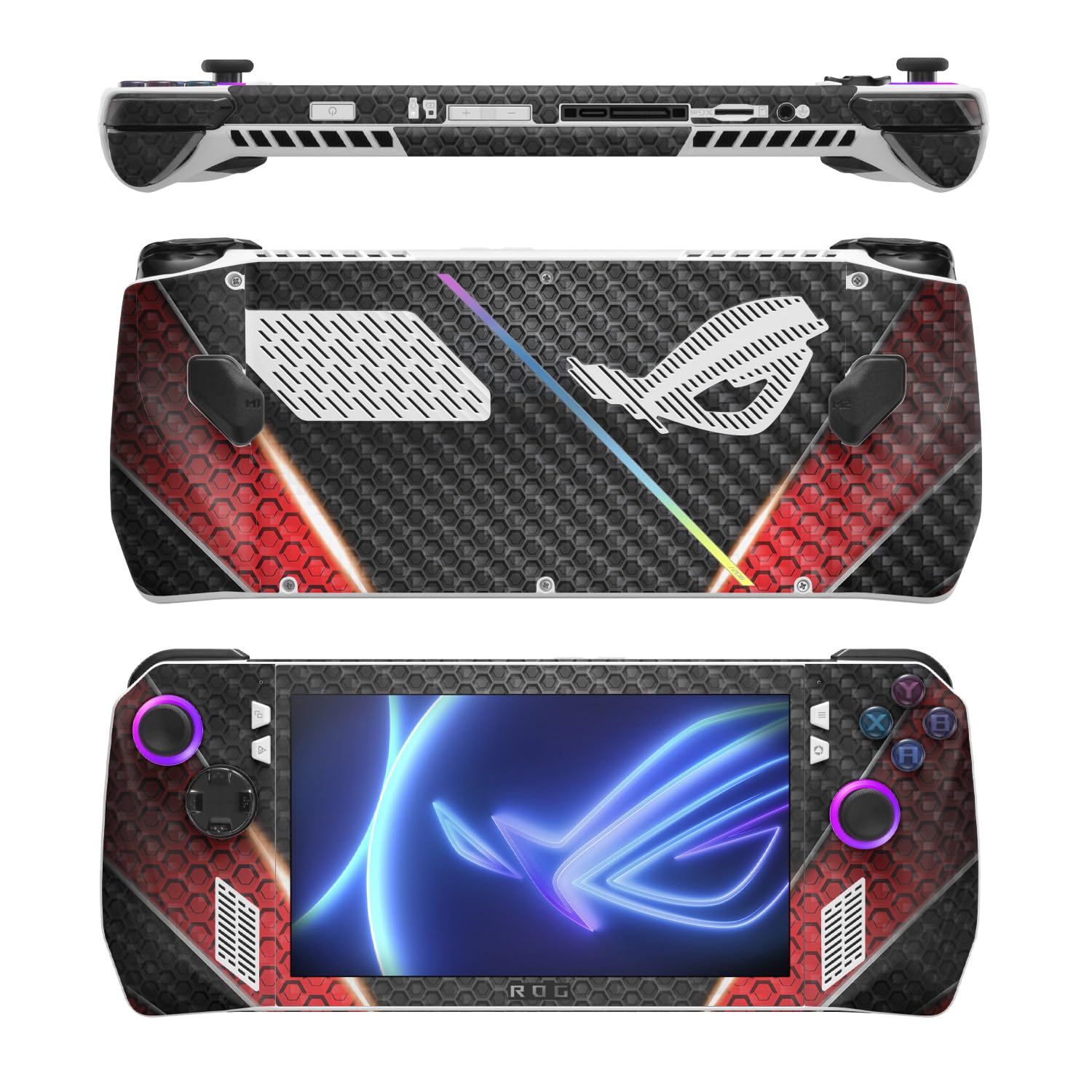 MightySkins Carbon Fiber Skin Compatible with Asus ROG Ally - Hex Rays | Protective, Durable Textured Carbon Fiber Finish | Easy to Apply, Remove, and Change Styles