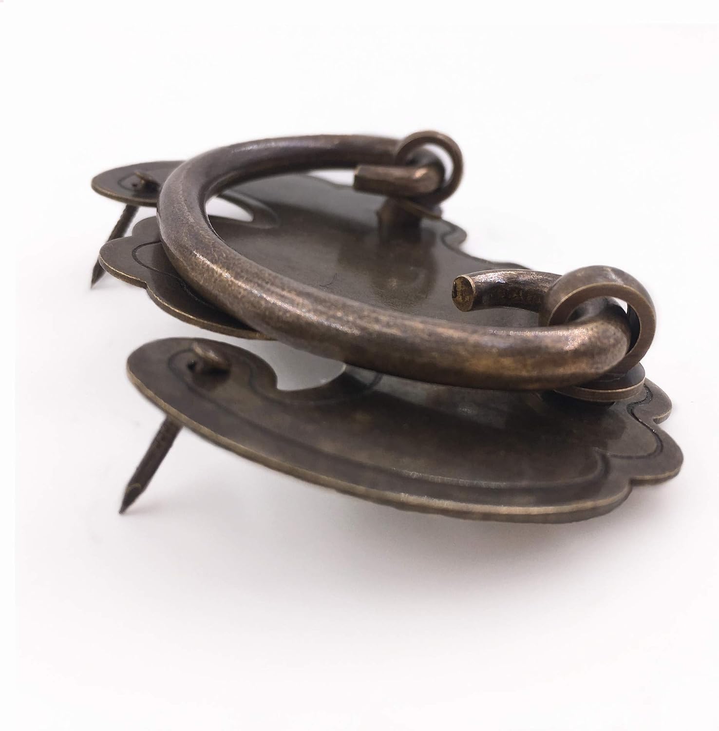 5 Pack Antique Bronze Finish Bail Pull Handle 1-5/6" Hole Centers Drawer Finger Pull, Bronze