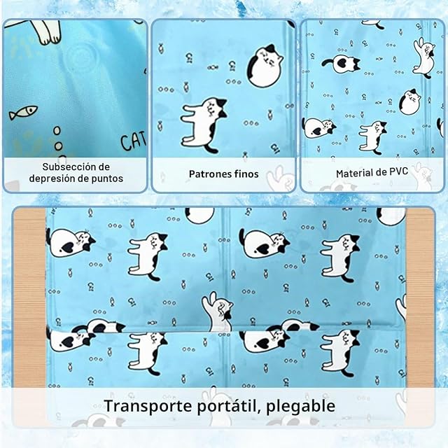 Foto 7 de 7 de JRTYMLU Manta Refrescante para Perros Lnyección De Agua 65 * 50cm,Cama Refrescante Perro con Gel No…