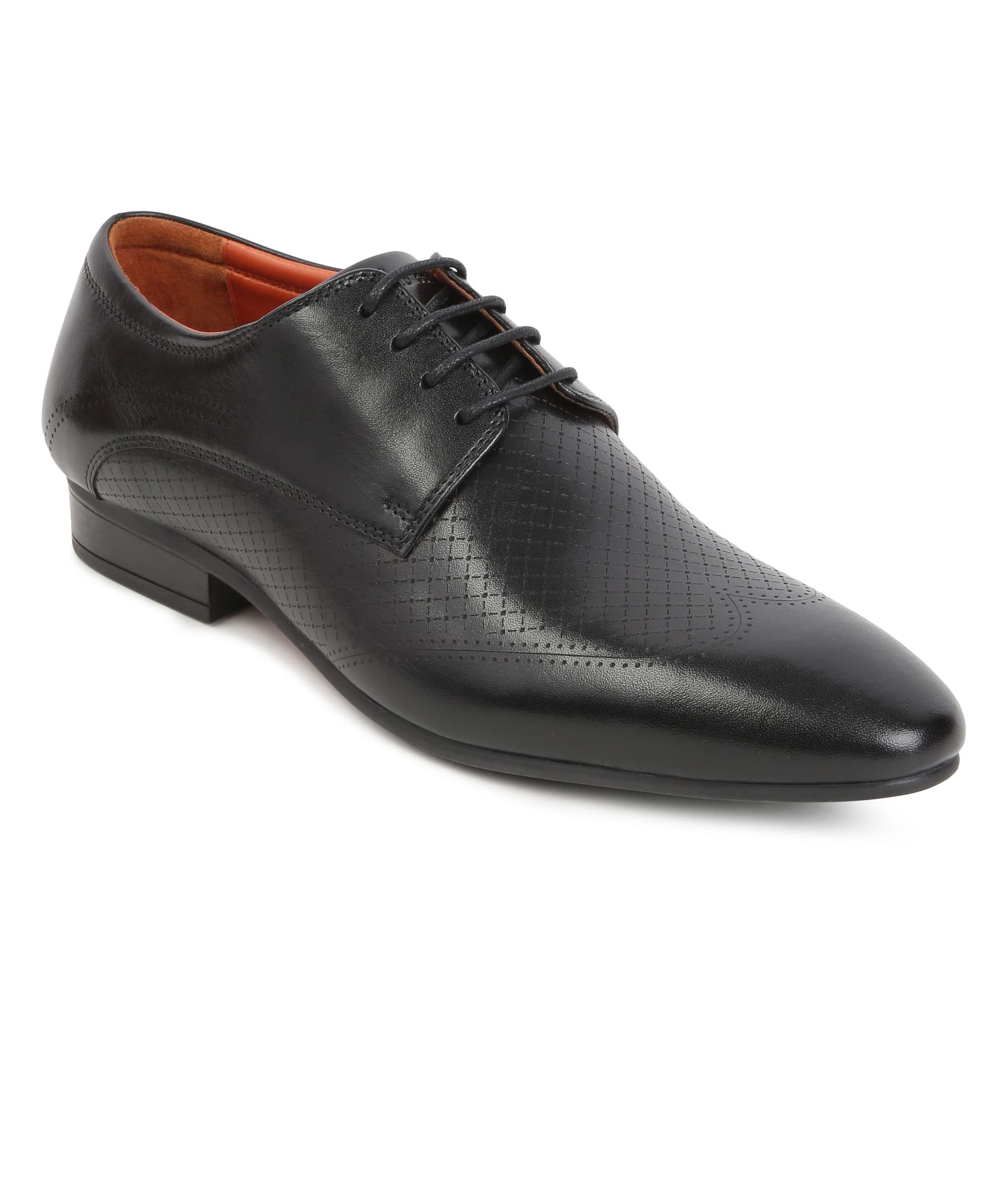 Gabicci Derby Office Shoes Black Burnished Veg-Tanned Leather Formal Shoes, TPR Sole, Lace Up, Lazering Detail, Almond Tip, Debonair, Black, (Size 40),(UK Size 6) (B0CKXQGZGQ) Amazon Price History, Amazon Price Tracker