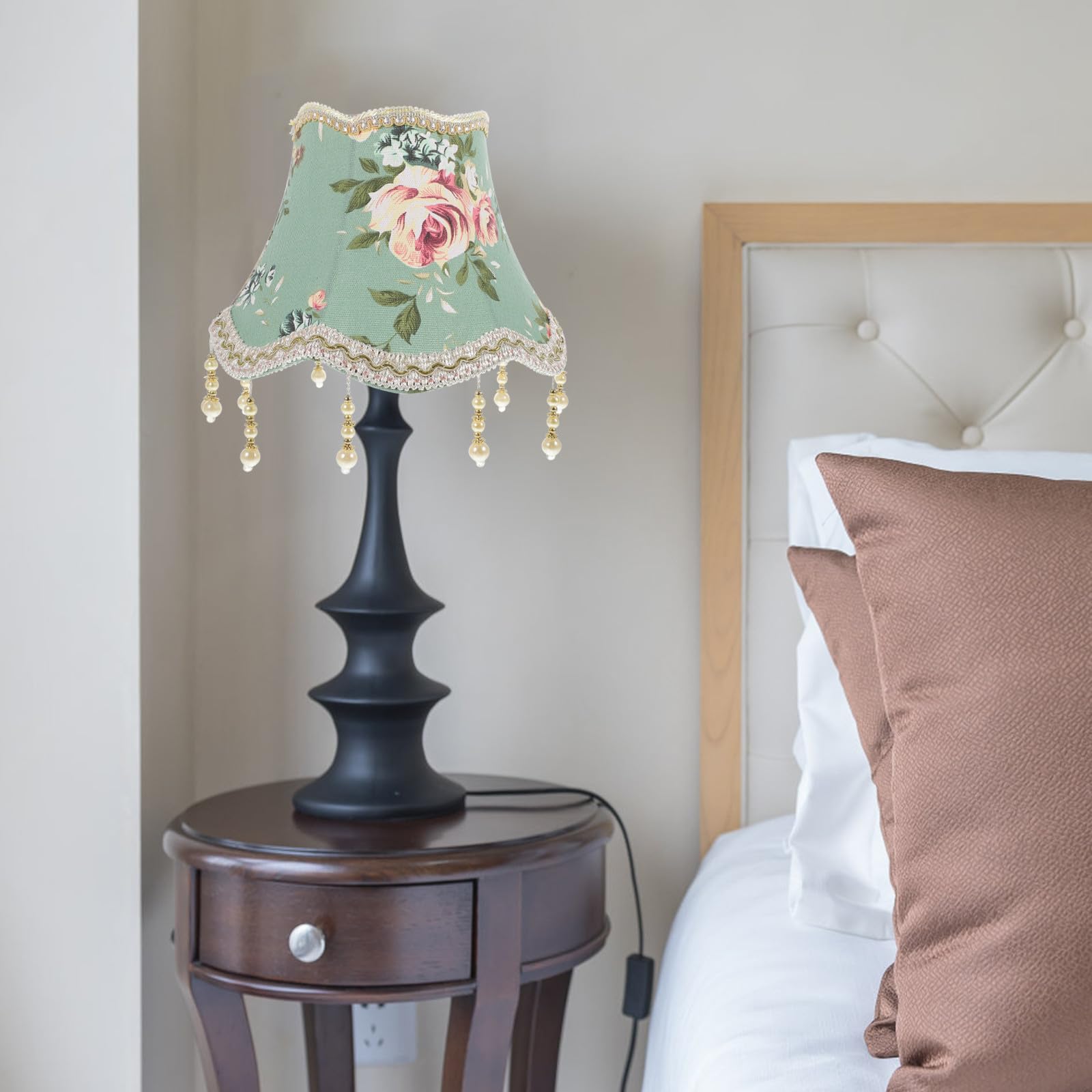 Paralume per Lampada Attacco da Parete E27 Copri Paralume Jacquard da 25 CM a Tamburo Adatto Casa Studio Camera Letto Hotel