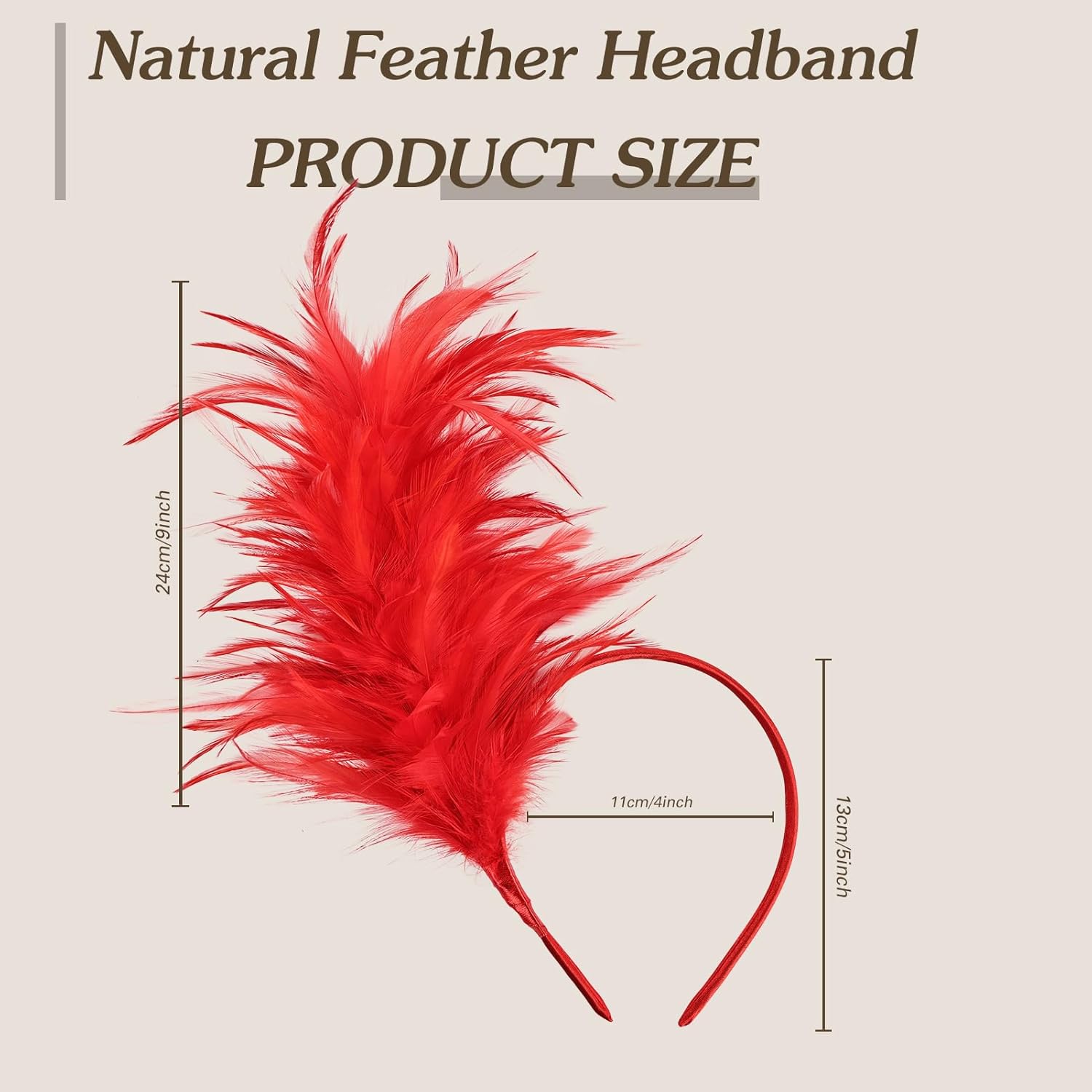 Feather Headband for Women Feather Fascinator Headband Cocktail Wedding Party - Image 2