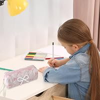 HZXINYI Trousse À Crayons En Peluche Rouge - Jolie Et Douce Pour Filles, Portable Et Pratique