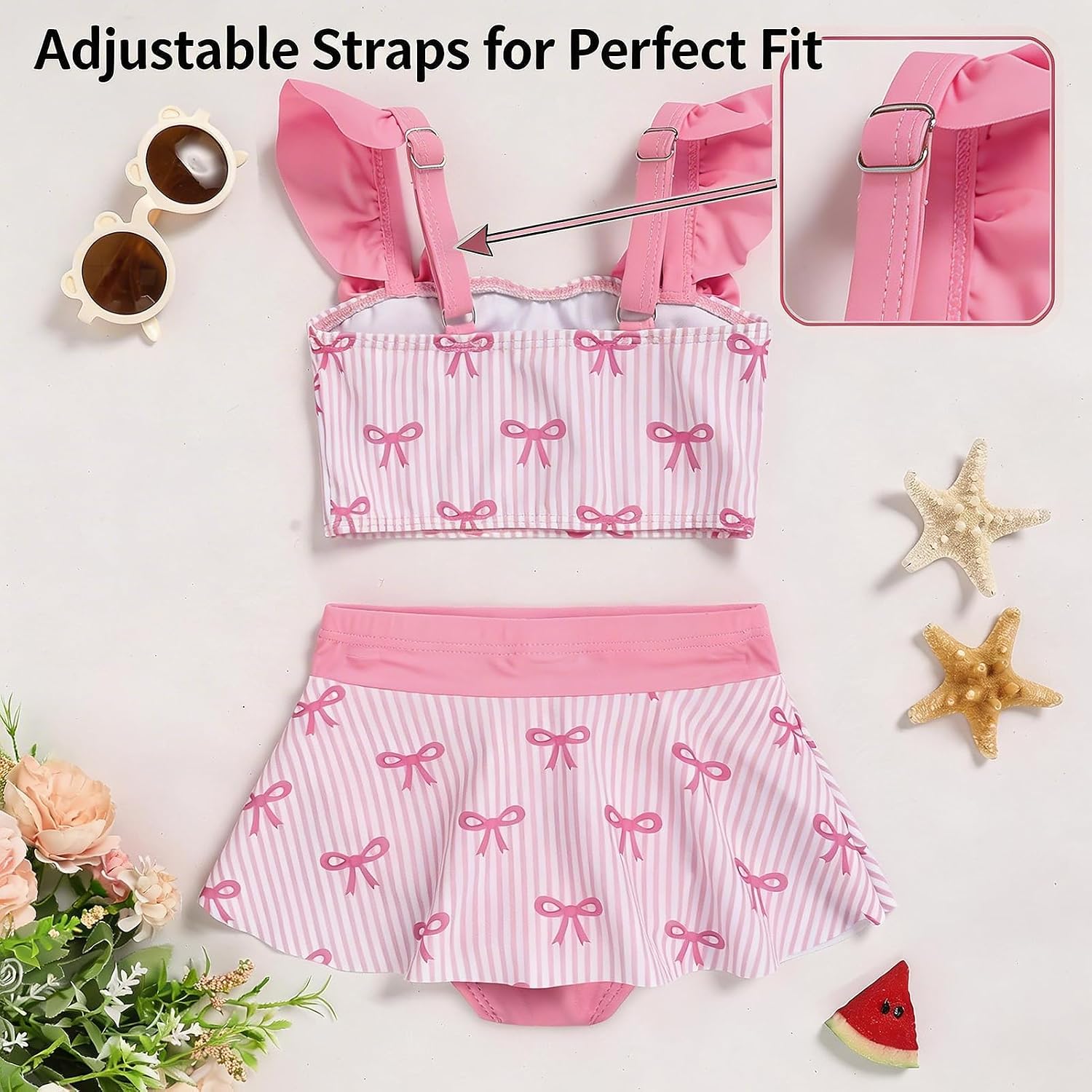 GRNSHTS Toddler Girls Swimsuit Baby Girl Two Pieces Swimwear Summer Beach Bathing Suit Bikini 2-6Y