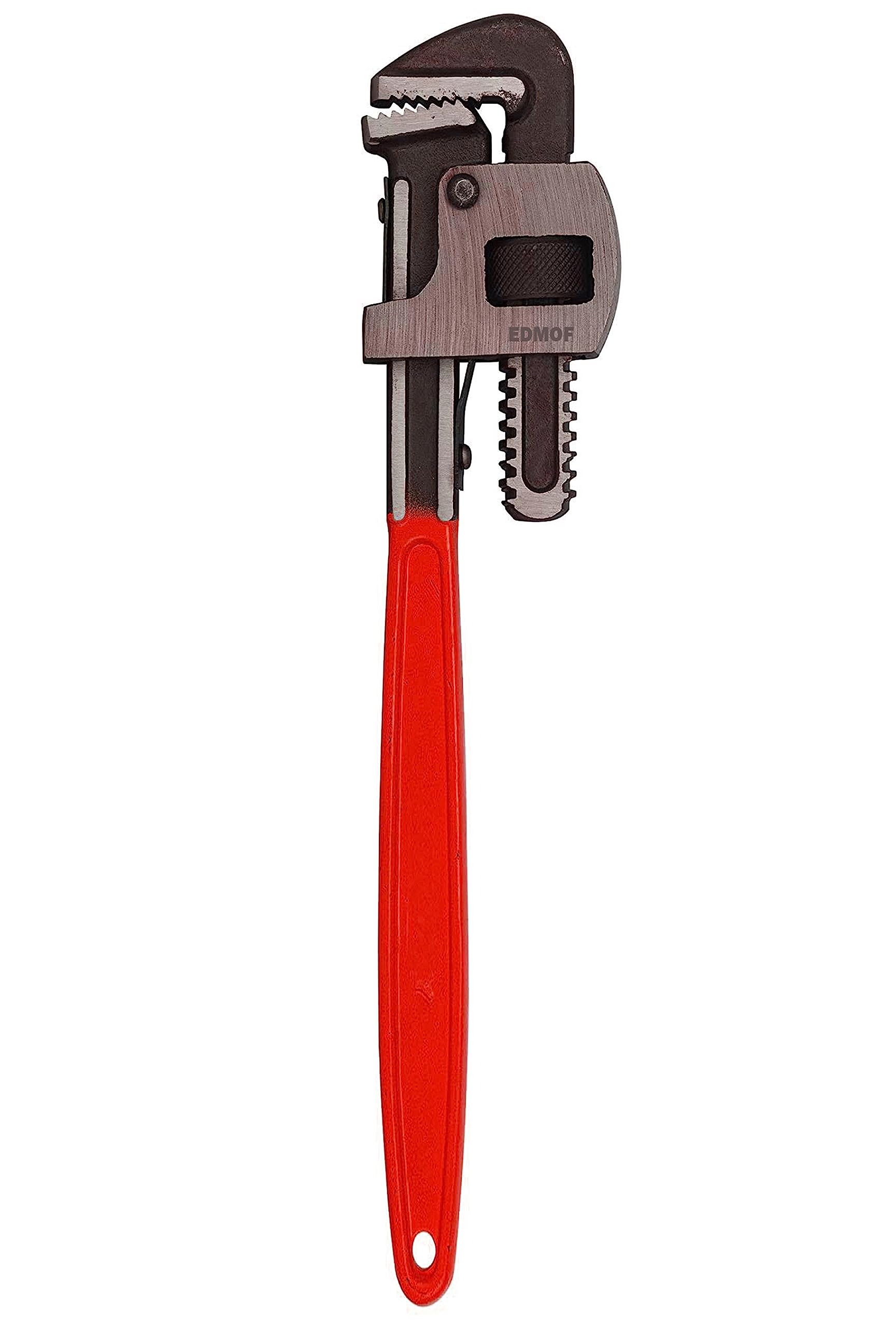 EDMOF 14" Adjustable Drop Forged Pipe Wrench 350MM JL-14PW, Ideal for Construction & Heavy-Duty Applications for Professional Use, Red (B0CKP5XBSF) Amazon Price History, Amazon Price Tracker