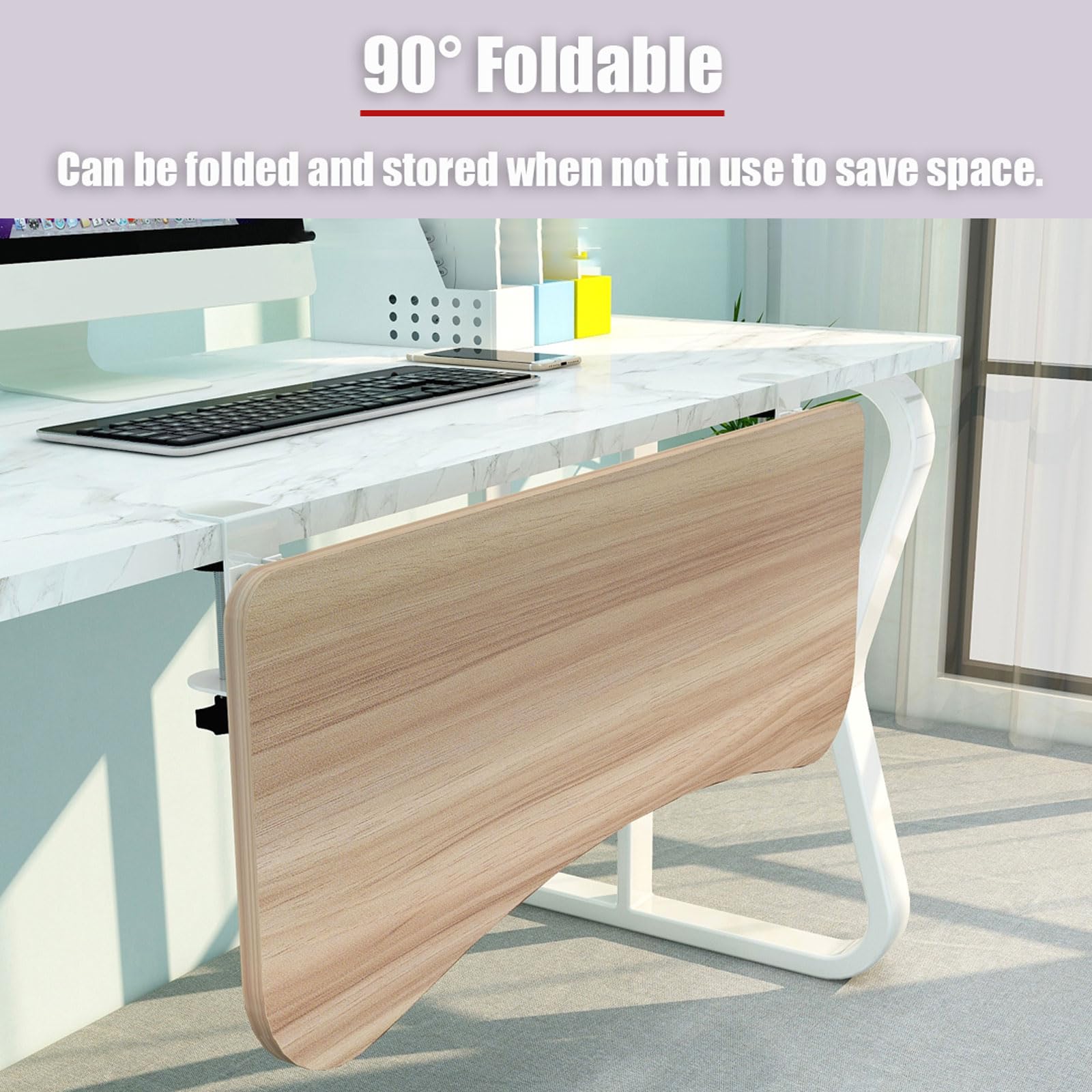 Organizer da scrivania pieghevole a 90°, regolabile, impermeabile, salvaspazio, supporto per braccio e gomito, ideale per casa, ufficio e configurazione di gioco, migliora la produttività e il comfort