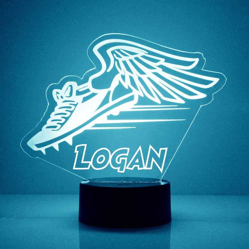 Custom Sports LED Sign Night Light Lamp with Remote, Light Up Display with Personalized Name or Image, Customized and Made in The USA, Clear Acrylic Home Decor Design with 16 Colors, 4 Modes