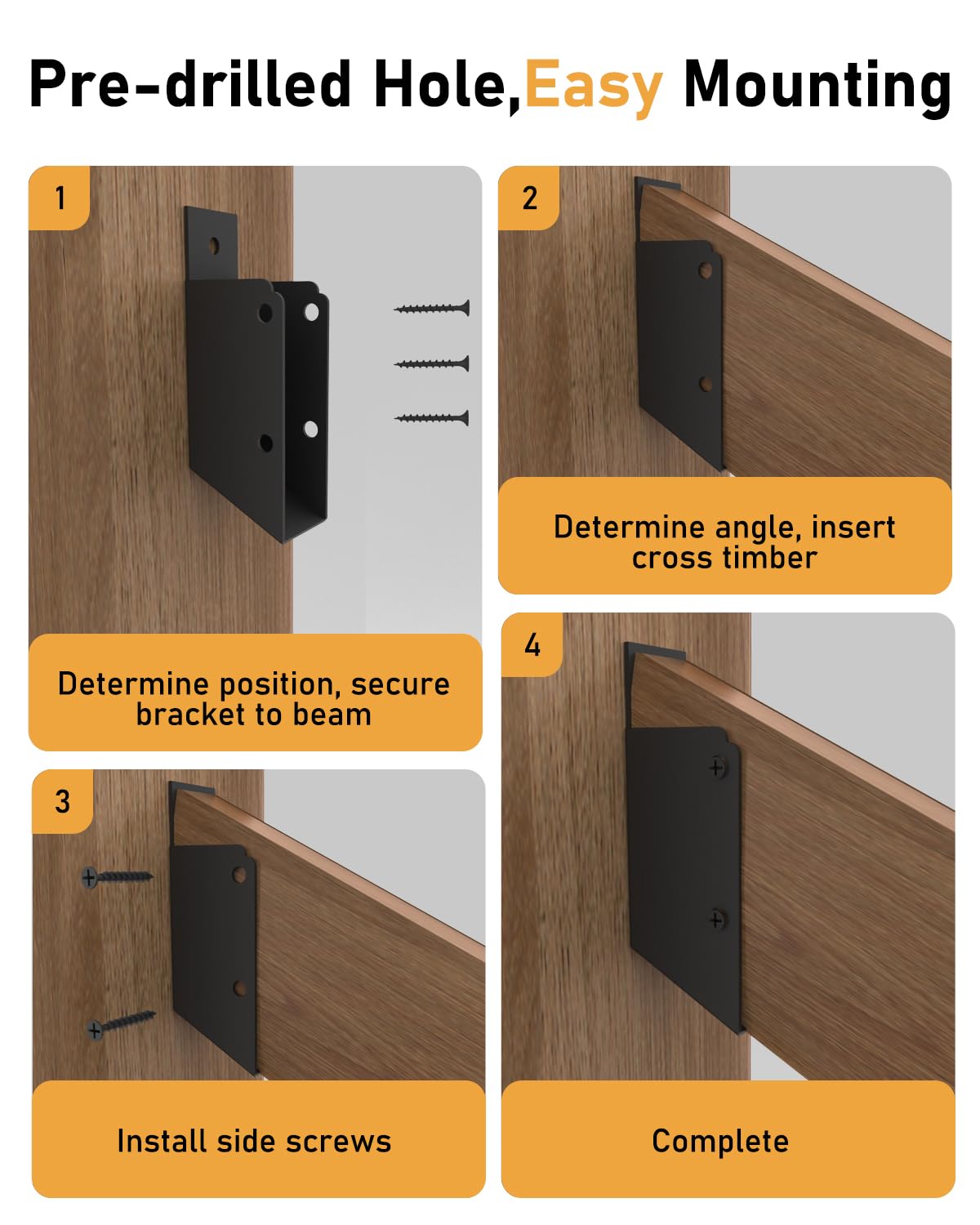 Conectores Barandilla Cubierta INDECKMO - 30 Unidades Para Madera 2x4 |  Soportes Estructura Soportes Deck Exterior, image size:1200x1500