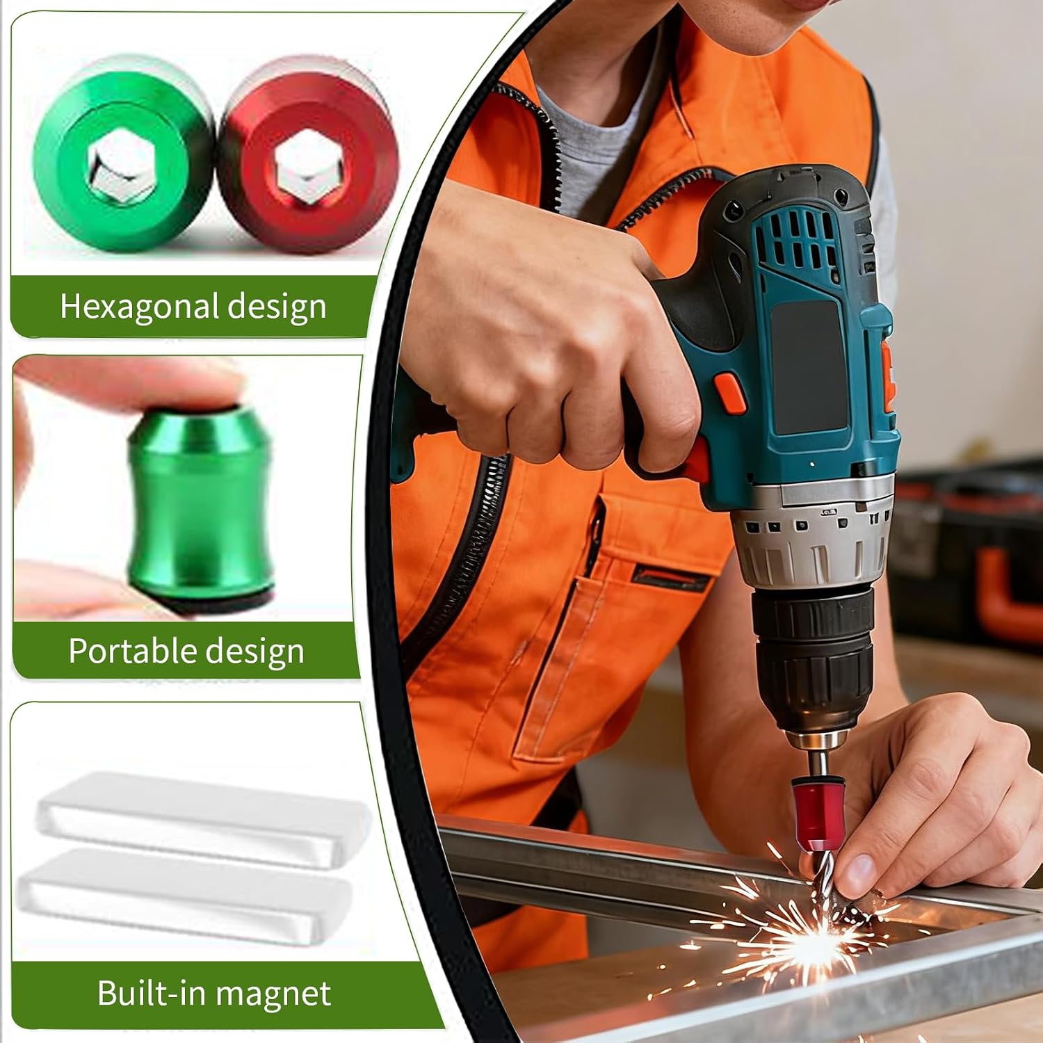 2026 New Strong Magnetic Screw Ring, 3Pcs Upgrade Screwdriver Head Magnetic Ring, Removable Anti-Slip Design Magne-tic Screwdriver Drill Bit Holder for Power Bits & Hex Screwdrivers