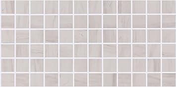 Daltile Costar 2 x 2 Marble Look Ceramic Mosaic in Matte Calacatta Sky for Backsplashes, Decorative Accents, Floors, Shower Floors
