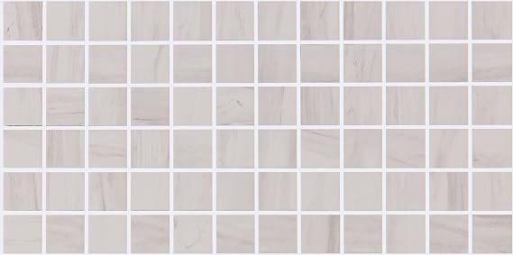 Daltile Costar 2 x 2 Marble Look Ceramic Mosaic in Matte Calacatta Sky for Backsplashes, Decorative Accents, Floors, Shower Floors