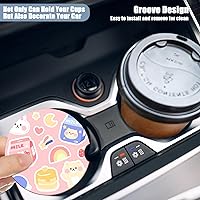 Vista 5 de Posavasos para Portavasos de Automóvil - Posavasos de Cerámica Absorbente de Conejo Fresa con Leche, Paquete de 2, Posavasos para Portavasos