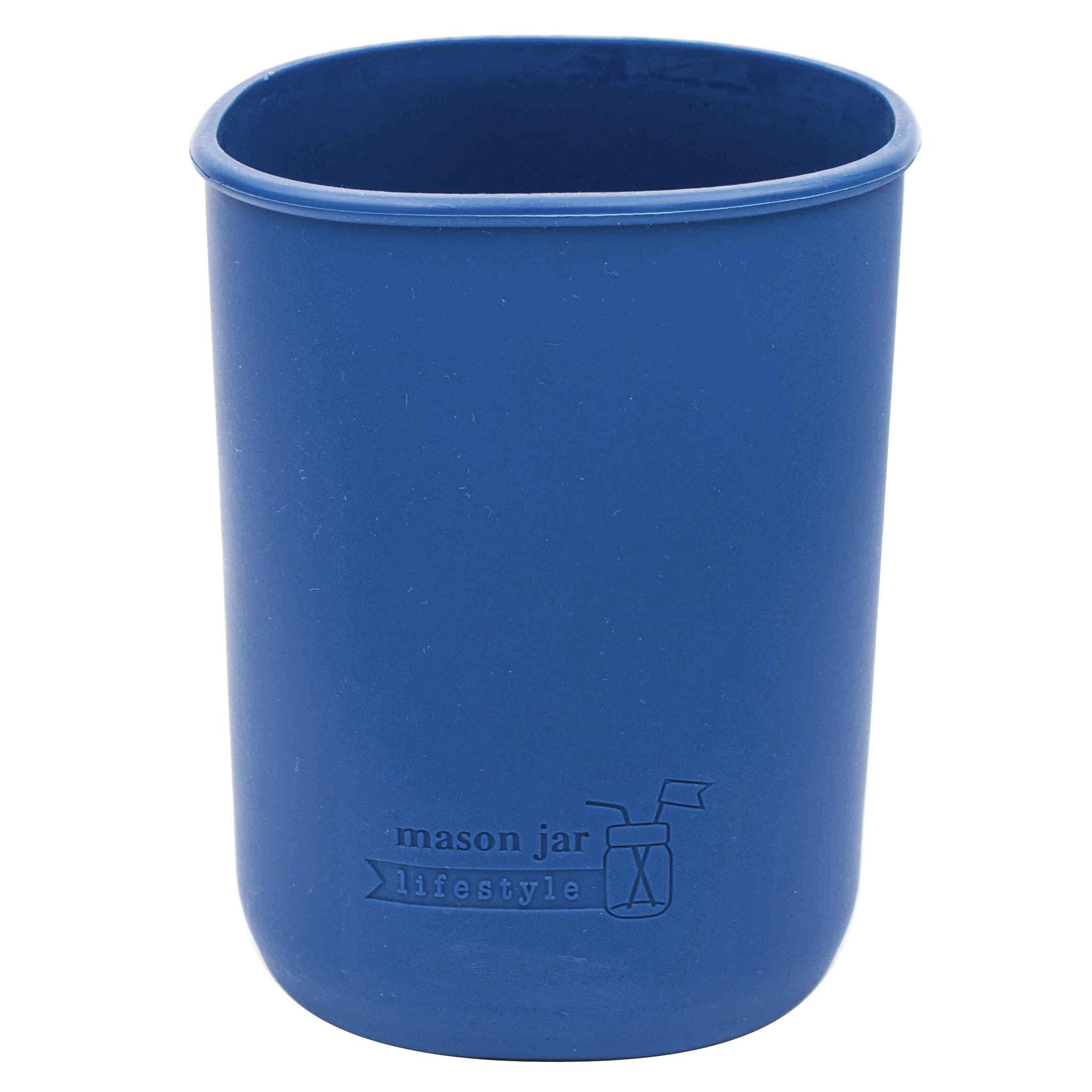 2 Pack 64oz Half Gallon Silicone Sleeves/Jackets for Protecting Mason Jars by Mason Jar Lifestyle (Deep Blue, 2)