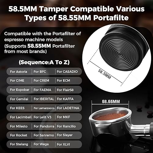 Vista 30 de IKAPE Coffee Products, manipulación de café expreso de 2.087 in, manipulación calibrada de café barista premium con resorte cargado, manipulación