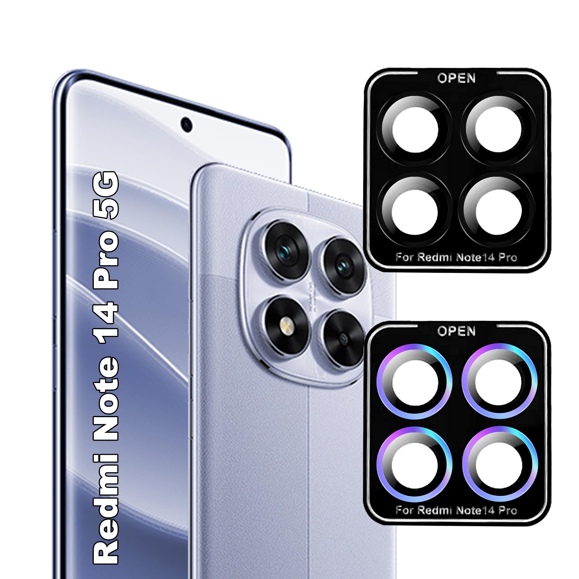 Oududianzi Hülle Für Xiaomi Redmi Note 14 Pro 5G - Mit Verschiebbarer Kameraabdeckung, Drehbarem Fingerring, Stoßfest, Schwarz