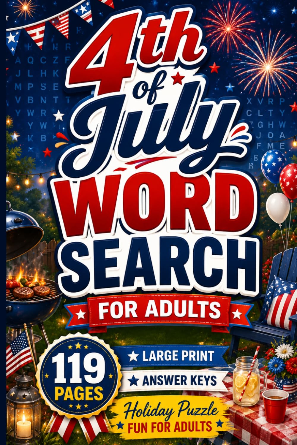 4th of July Word Search for Adults: Patriotic Independence Day Puzzles with American History, Freedom, and Celebration Themes