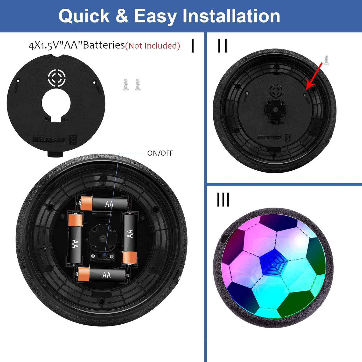 🔥 Crаzу Dеаlѕ IROO Hover Soccer Toys, Air Power Ball, Kids Toys Indoor Floating with LED Lights and Upgraded Foam Bumper, Perfect for 3 4 5 6 7 8 Years Old Boy, Xmas, Birthday, Christmas, Xmas