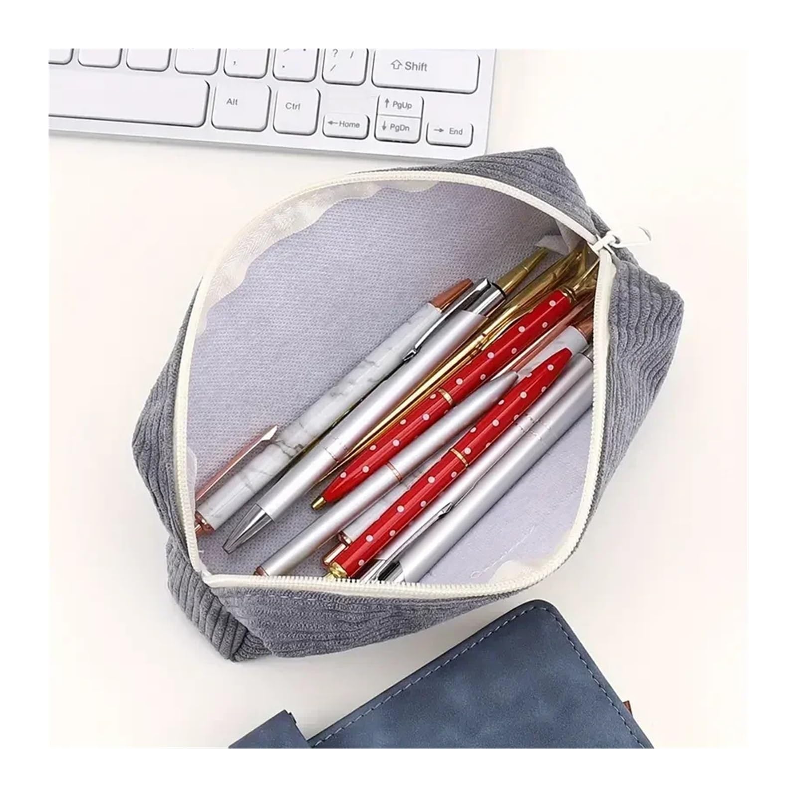 Astuccio Shark for ufficio e scuola | Con cerniera, multiuso, portatile, organizer, for bambini/adolescenti/donne(1pcs Light Grey)