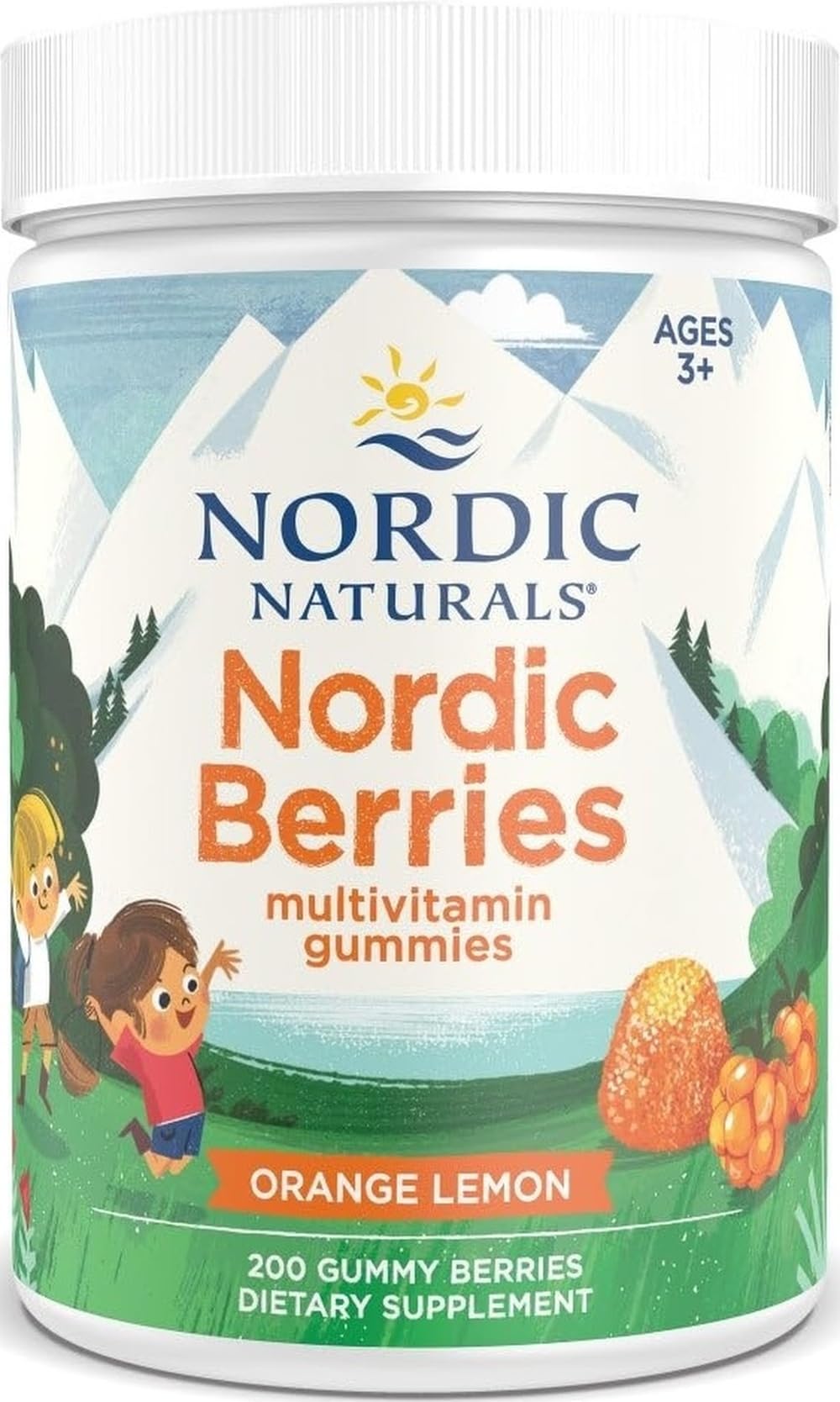 Nordic Naturals Nordic Berries, Kids Multivitamin Gummies - 200 Count | Multivitamin for kids 3+. Supports growth, development & wellness. Citrus-flavored gummy. Non-GMO, vegetarian. 50 servings.