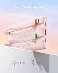 VEGER Portable Charger, Ultra-Slim Power Bank 22.5W Fast Charging with Built-in Cables, Small Travel Essentials Powerbank, 10000mAh USB C Battery Pack for iPhone 17 16, Samsung S25 S24, Google (Pink)