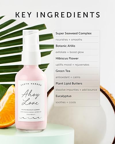 Miniatura 2 de Earth Harbor AHOY LOVE - Limpiador nutritivo de crema  limpia sin pelar e hidrata  Hibisco  extracto de algas marinas  jugo de aloe  100 vegano y