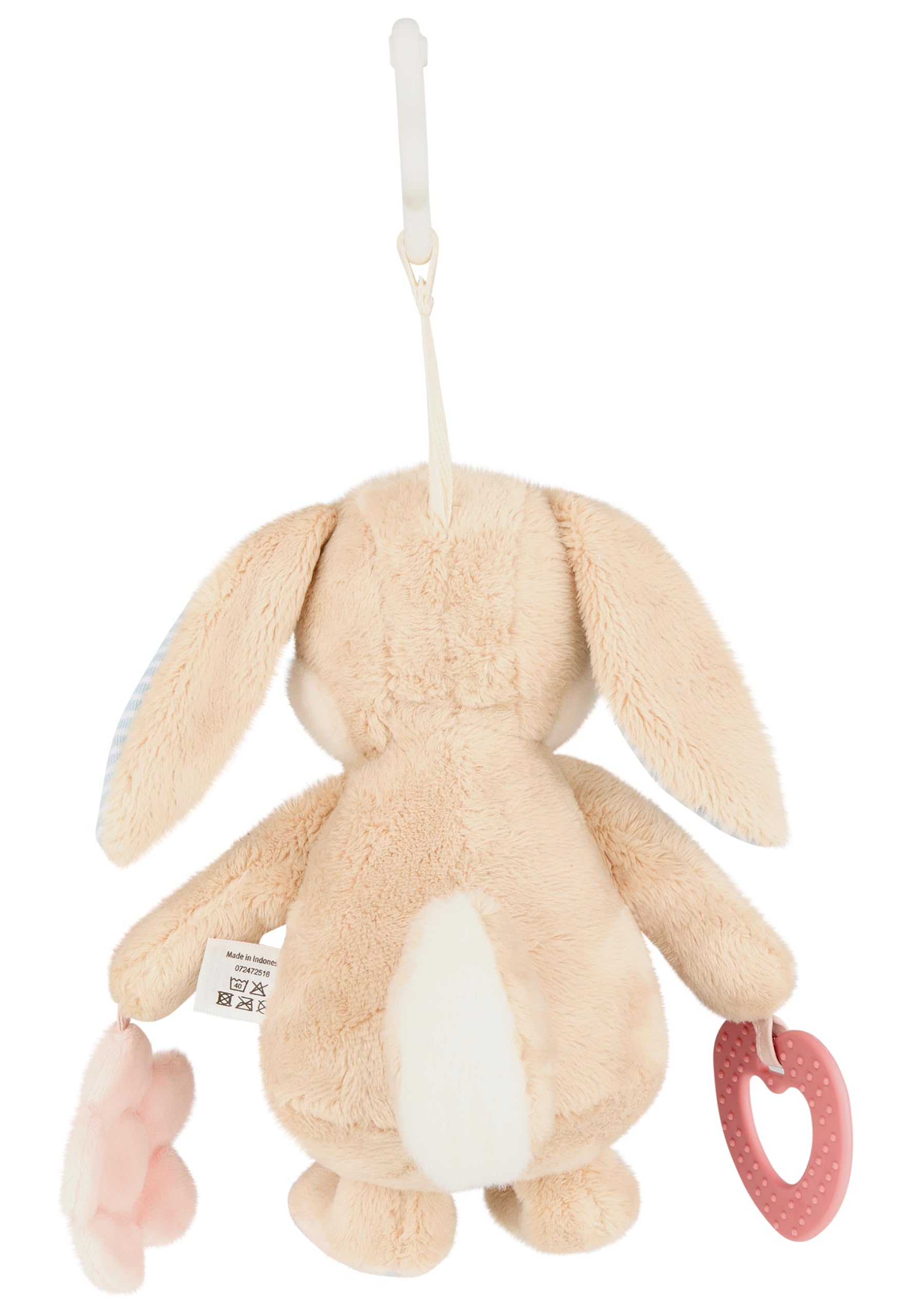 Sterntaler Activity Spielzeug Hase Hanni - Plüschtier aus Flauschstoff - Baby Spielzeug zum Aufhängen - mit Rassel, Spiegel, Knisterpapier & Beißring - ideal unterwegs - Kinderwagen & Babyschale