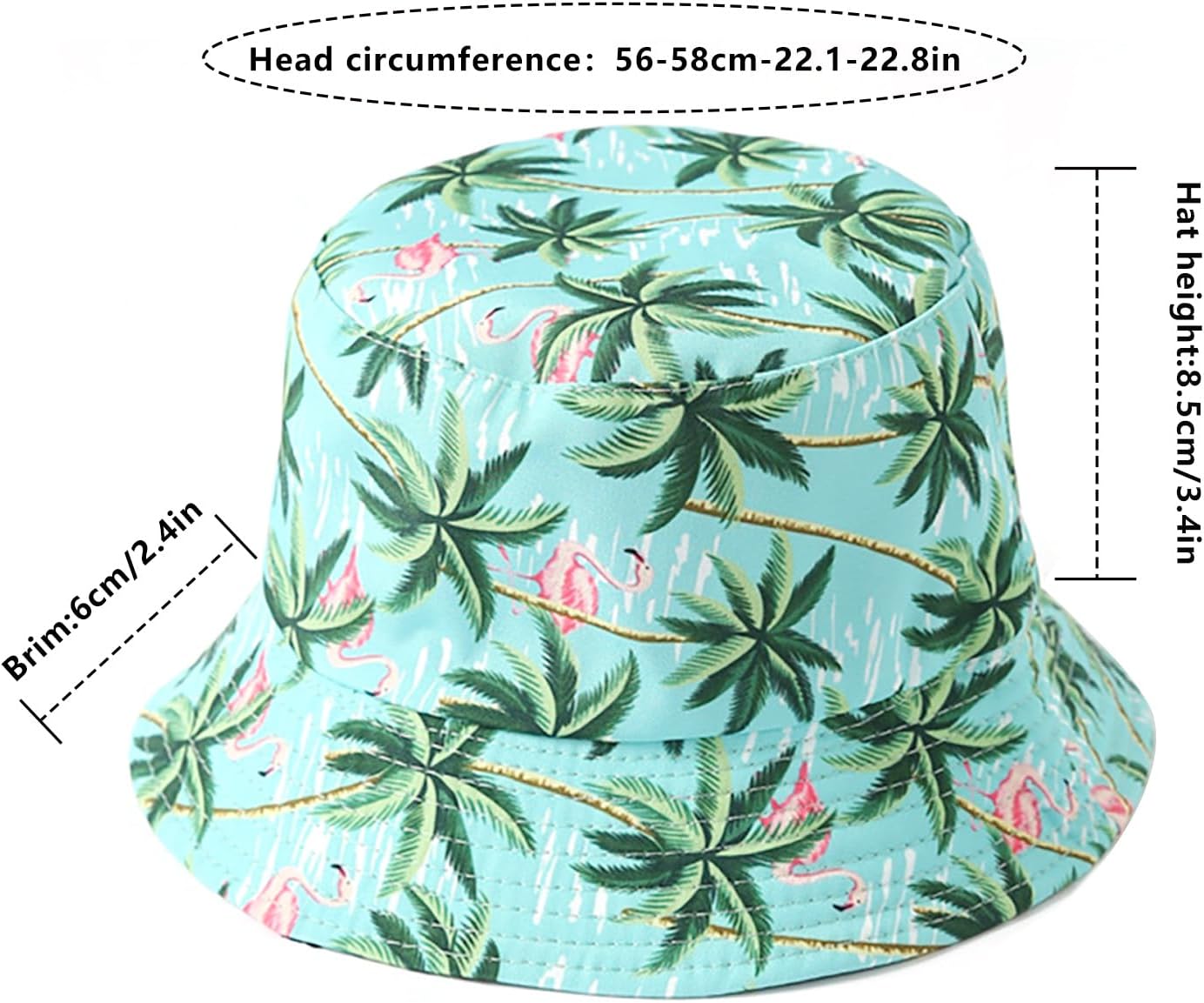 Coconut Tree Print Bucket Hat,Beach Sun Hat Fisherman Hats for Mens Womens - Image 7
