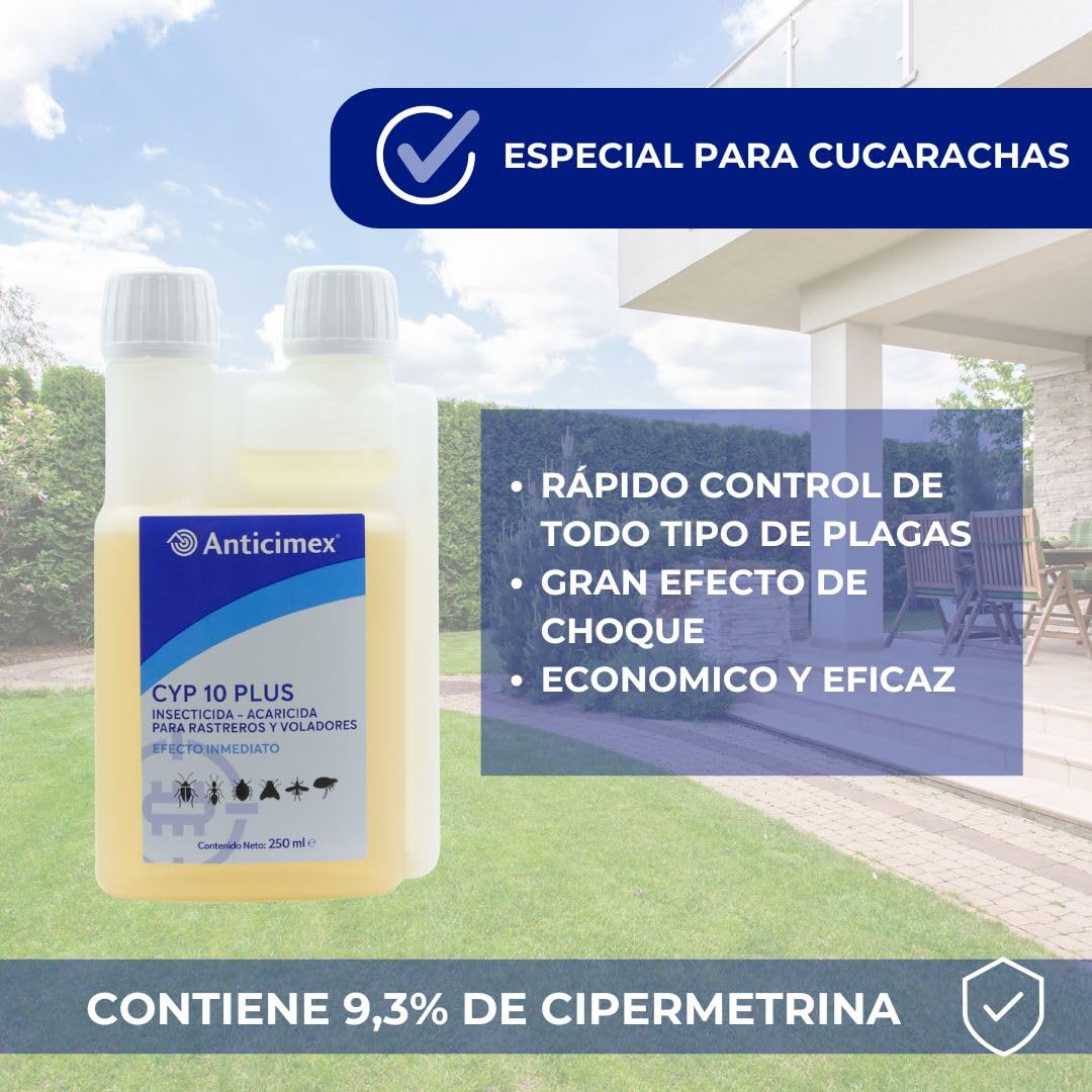 Anticimex | Pack CIPERGEN y GERMIOL | Insecticida Profesional Interior y Exterior | Concentrado con Cipermetrina y Bomba Descarga Total | Elimina Mosquitos, Cucarachas, Chinches y Más