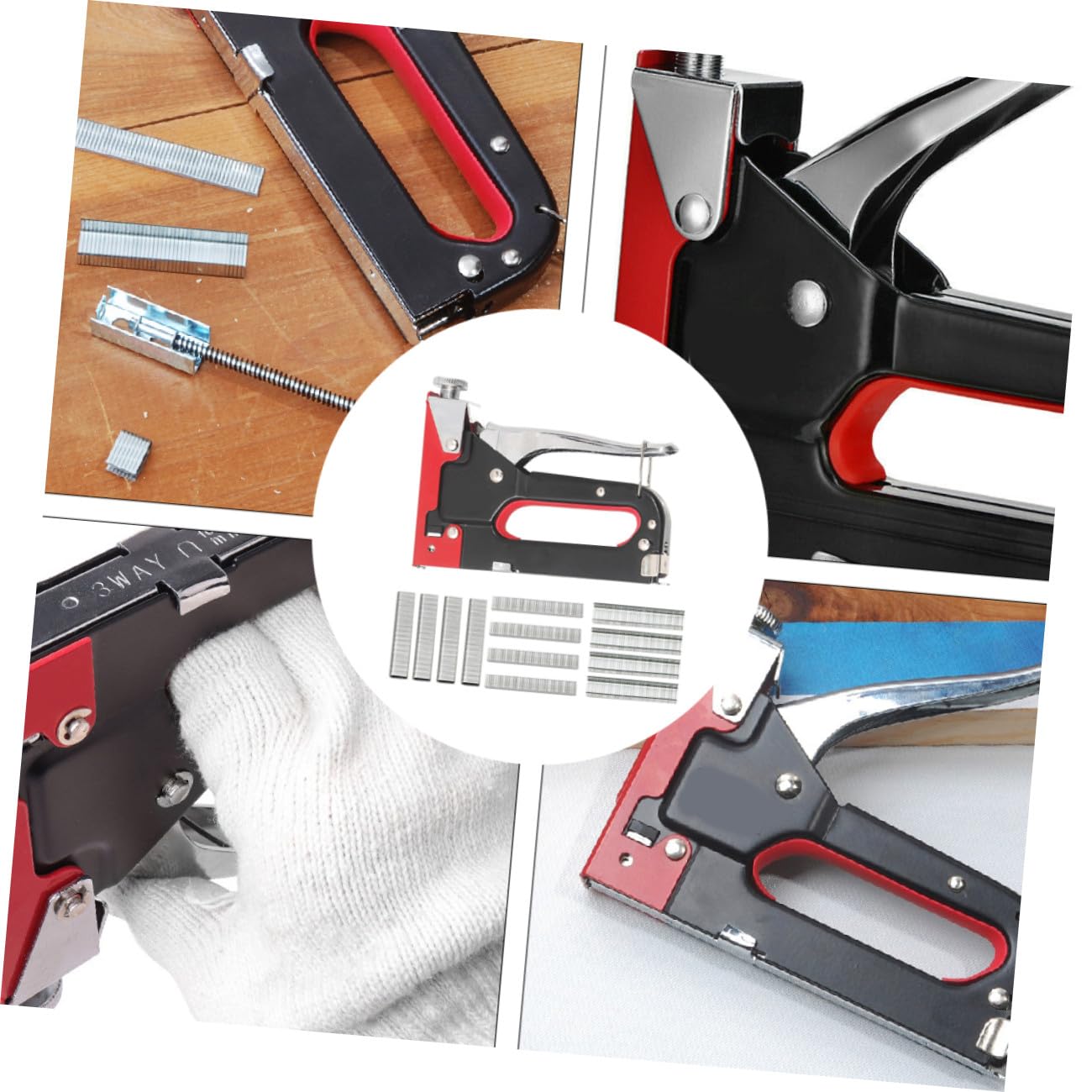 Chiodatrice e Meccanismo a Molla Regolabile Manuale Multi Funzione Pesante in Metallo Impugnatura Ergonomica Curva per Lavori di Ristrutturazione