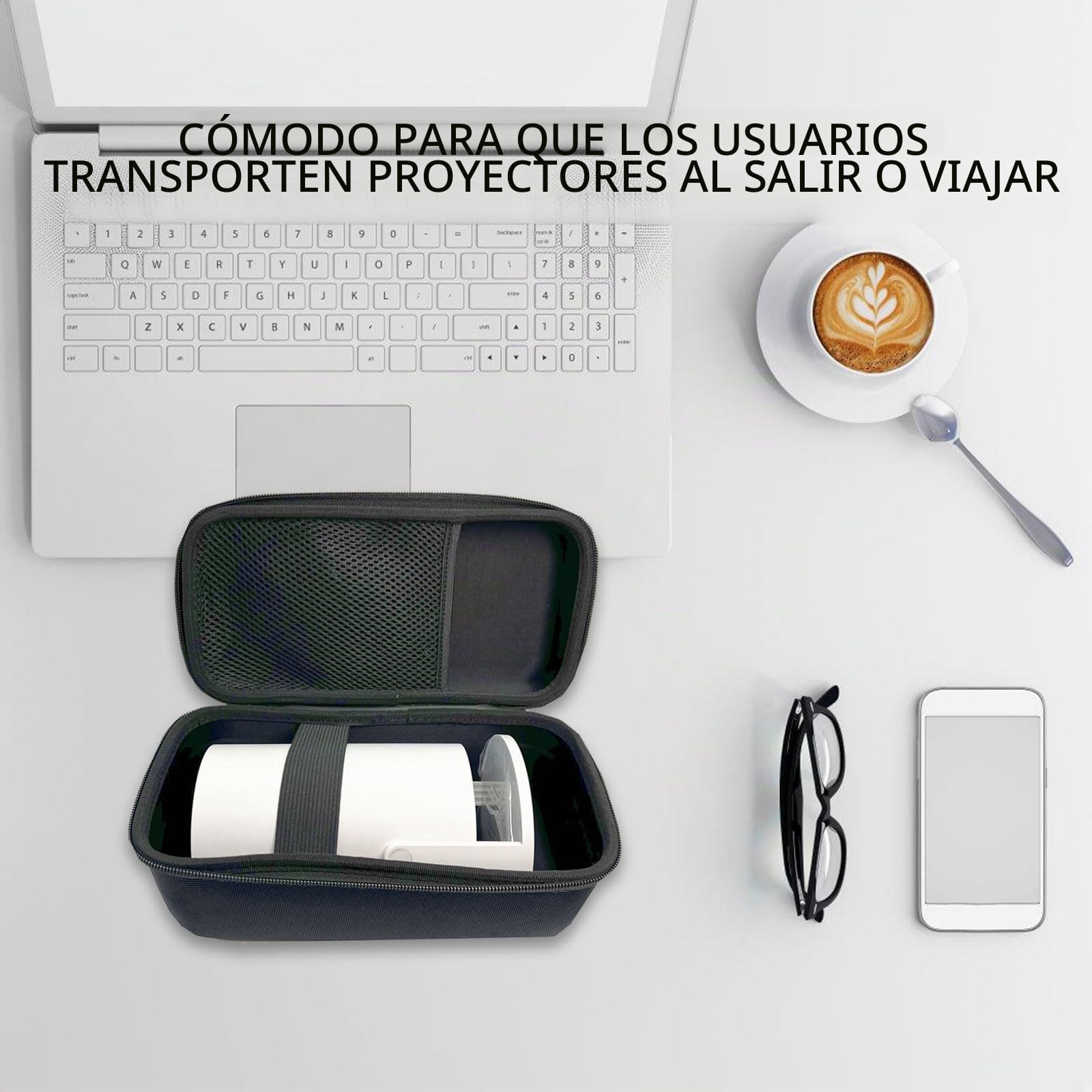 Estuche protector para proyector, caja de almacenamiento portátil con proyector interior de terciopelo suave