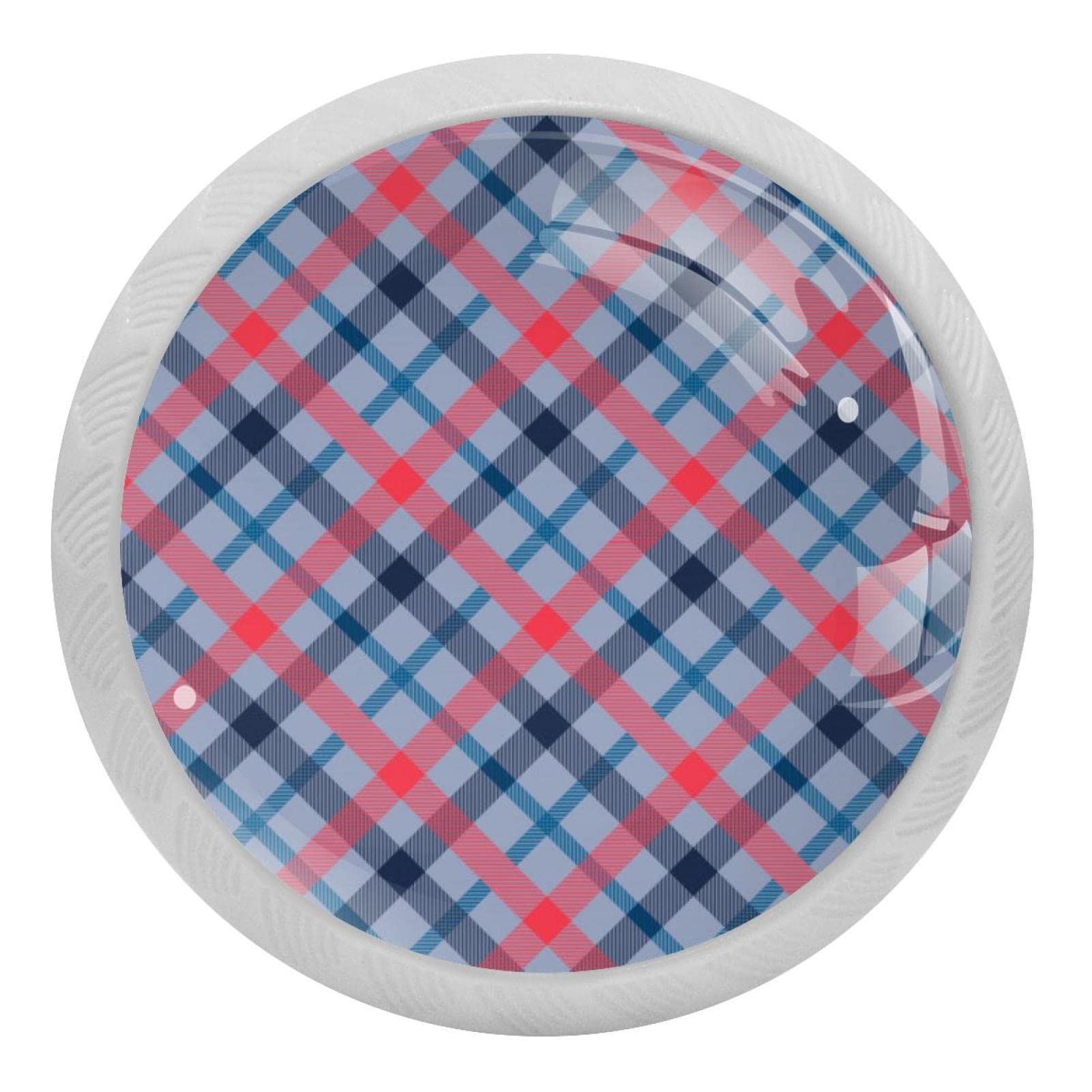 Boutons de tiroir en verre de 35 mm au design écossais chic