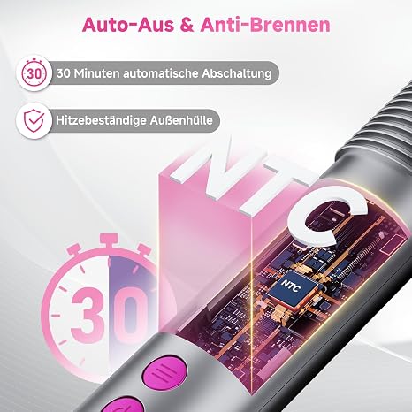 Straightening Brush Anti-scald Straightener with LED Display 30s Fast Warming Straightening Comb Prevents Hair Pulling Professional Hair Straightener for Straightening 9 Heat Levels 125°C - 215°C Grey