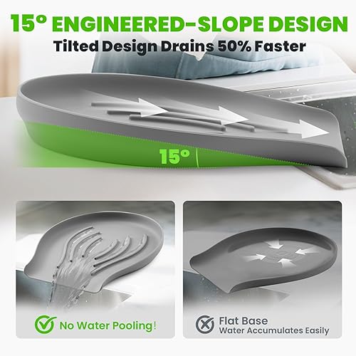 Miniatura 5 de Colador de acero inoxidable 304 con base autodrenante de silicona de grado alimenticio, colador Coinicxcel de 5 cuartos para cocina, colador de