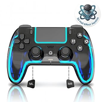 VioraTech Wireless Controller for PS5 with Hall Effect Joysticks, RGB Lighting, Turbo & Macro Functions, Linear Triggers, 6-Axis Sensor, Dual Vibration, Touchpad, Speaker & 3.5mm Audio Jack Compatible with PS5/Pro/Slim/Mac/Steam Deck/PC