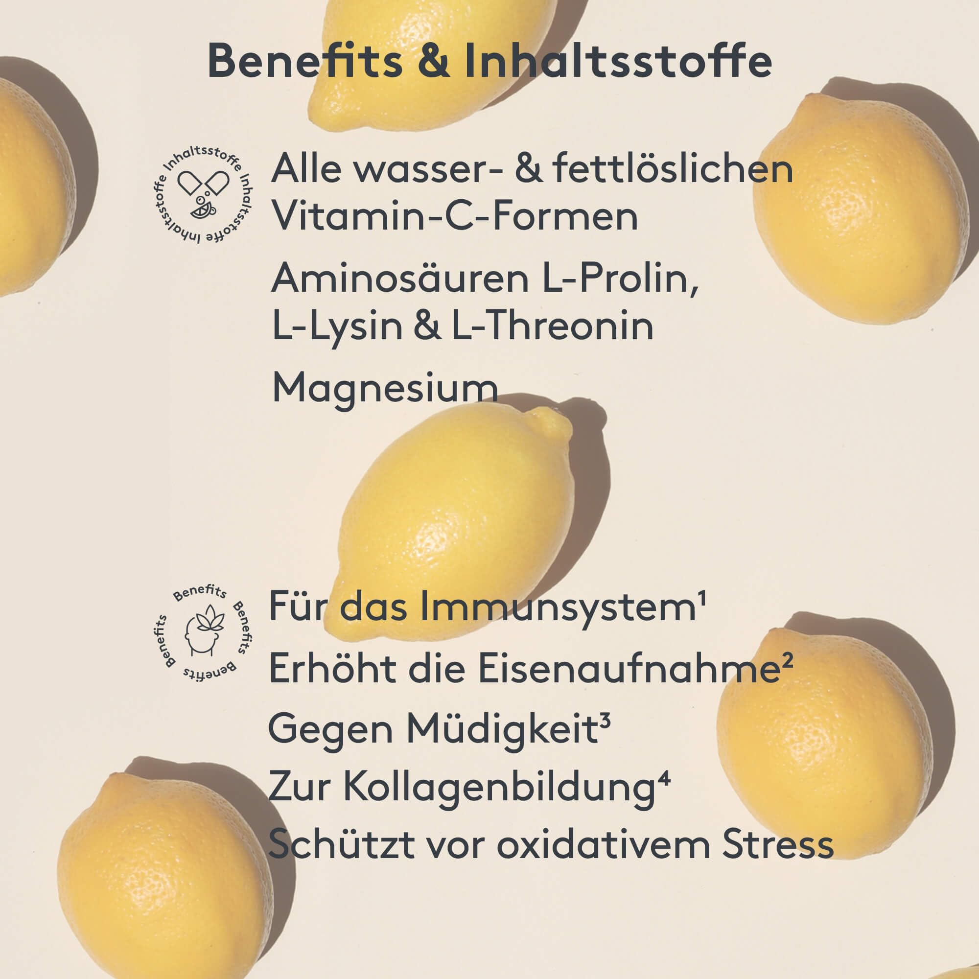 MITOcare Vitamin C Komplex - Nahrungsergänzungsmittel für ein starkes Immunsystem - Ergänzt mit Magnesium und Aminosäuren, schützt die Zellen und beugt Müdigkeit vor - Monatspackung mit 120 Kapseln