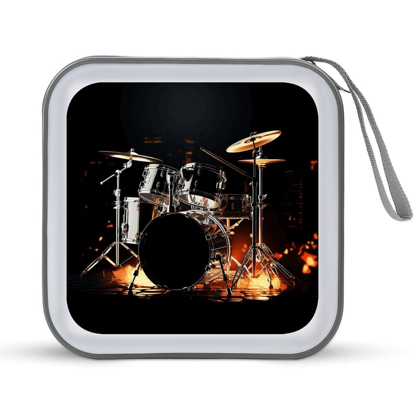 JTREHY Drummer CD Case 40 Capacity CD/DVD Case Holder Disc Storage Organizer Wallet Bag Portable Zipper CD Case Holder for Car Home Office Travel