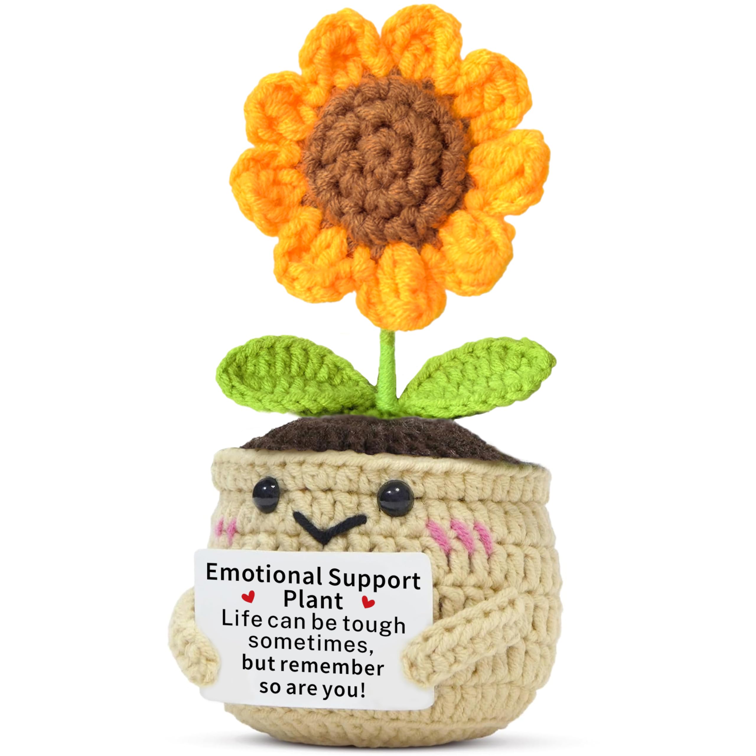 TTOVEN Emotional Support Plant Positive Flower Gifts Leaving Get Well Soon Thinking of Thank You Gifts Sunflower Crochet for Her Mother Teacher Friends Colleagues