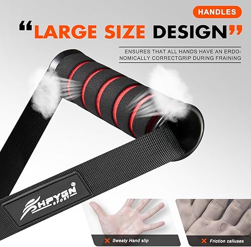 Miniatura 2 de HPYGN Mango de ejercicio, equipo de fitness de repuesto para pilates, yoga, entrenador de fuerza, gimnasio en casa extraíble, rojo, gris, azul mango