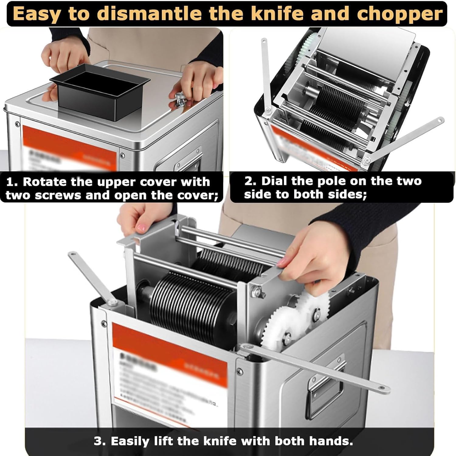 Electric Meat Cutter Machine,850W Meat Slicer,Stainless Steel,Detachable Blade,Heavy Duty,Ideal for Home and Barbecue Use 10Mm,10mm