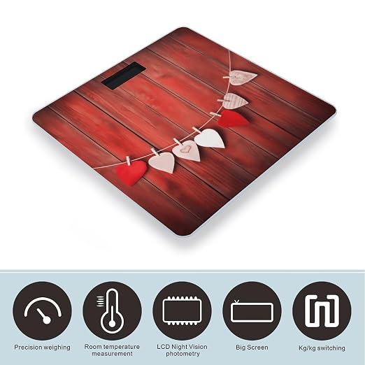 Báscula Digital de Baño en Forma de Corazón de Vidrio Templado miniatura 3