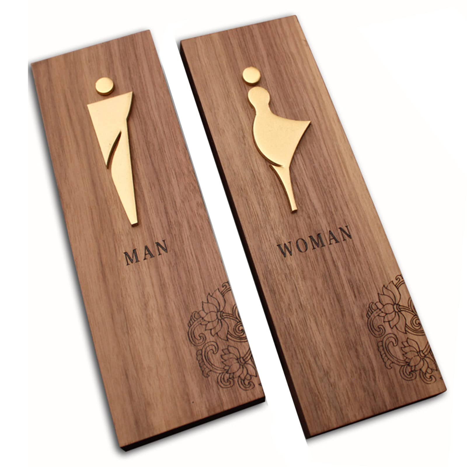 VNVFJKLO restroom sign, Men Women Bathroom Sign, Retro Wooden Door, Acrylic Symbols, Easy To Mount, for Business Home Office and Restaurants(A)