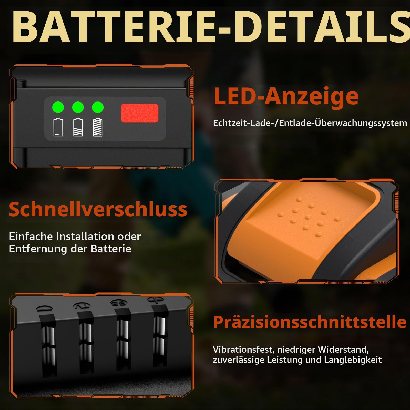 2er Pack 20V 4,0Ah Akkus für Worx 20 Volt Lithium-Ion-Batterien kompatibel mit PowerShare Serie Kabellosen Elektrowerkzeuge-Modelle WA3520 WA3525 WA3575 WA3578